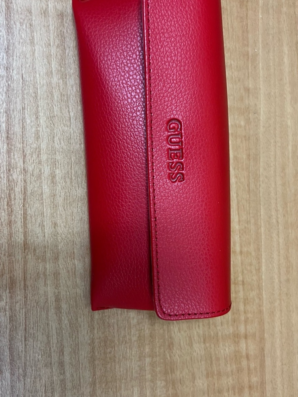 Guess Red Pebbled Sunglasses Case